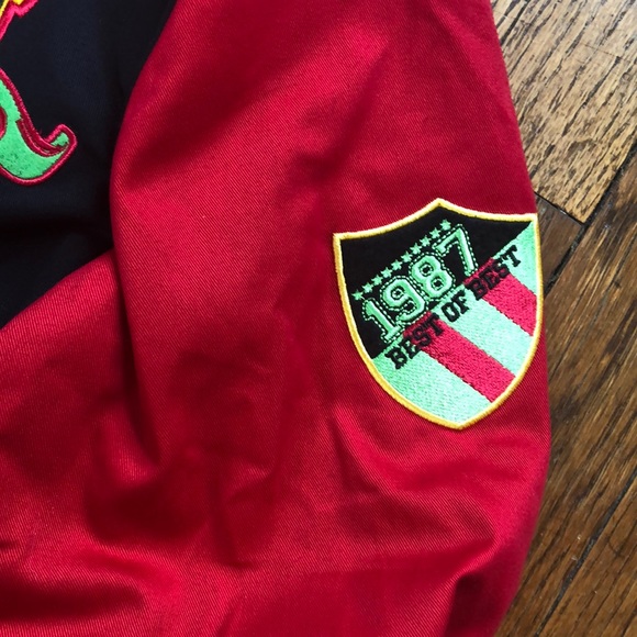 Red and Black Varsity-Inspired Jacket - Picture 4 of 6
